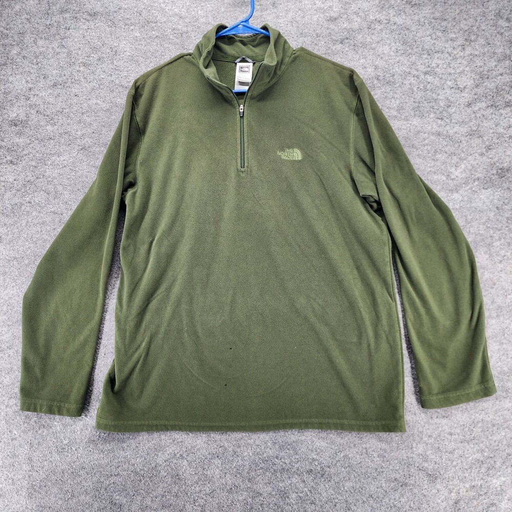 The North Face Sweatshirt Mens Large 1/4 Zip Long Sleeve Green